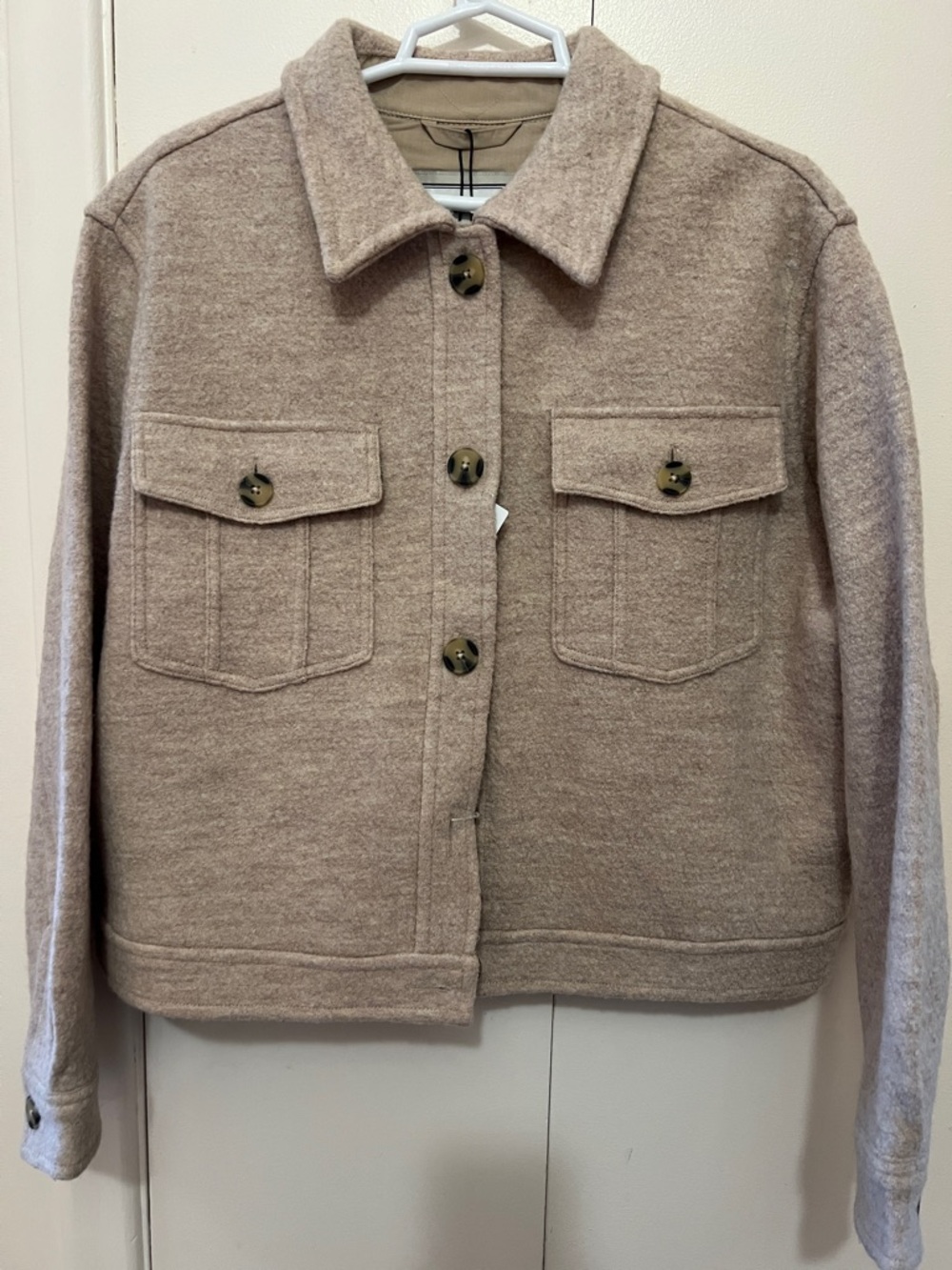 Hunter Taupe Wool-Blend Jean Jacket